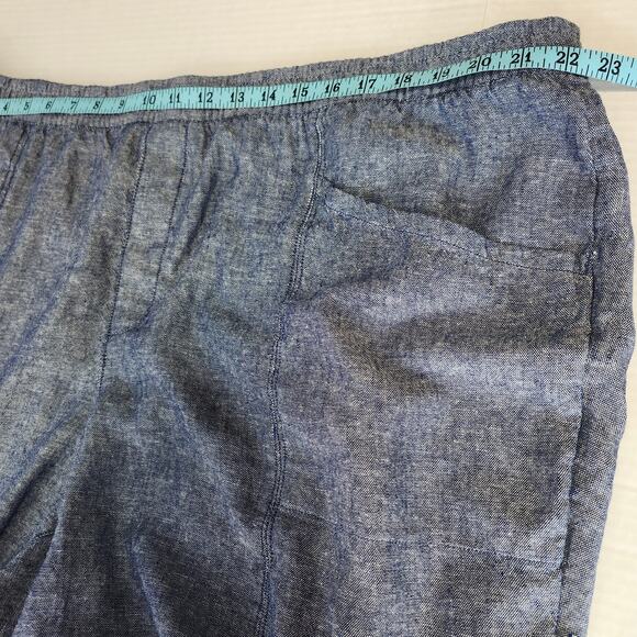 Old Navy Women's Linen Blend Pants Blue Chambray Pull On Tapered Leg XXL - Picture 9 of 14